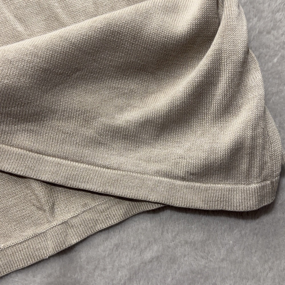 Windridge Mock Neck Sweater Womens M Tan 100% Silk Knit Vintage Preppy Casual - Picture 5 of 13